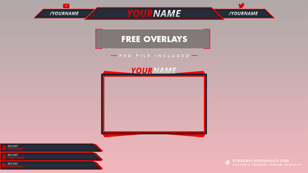 Free customizable Twitch webcam overlay templates