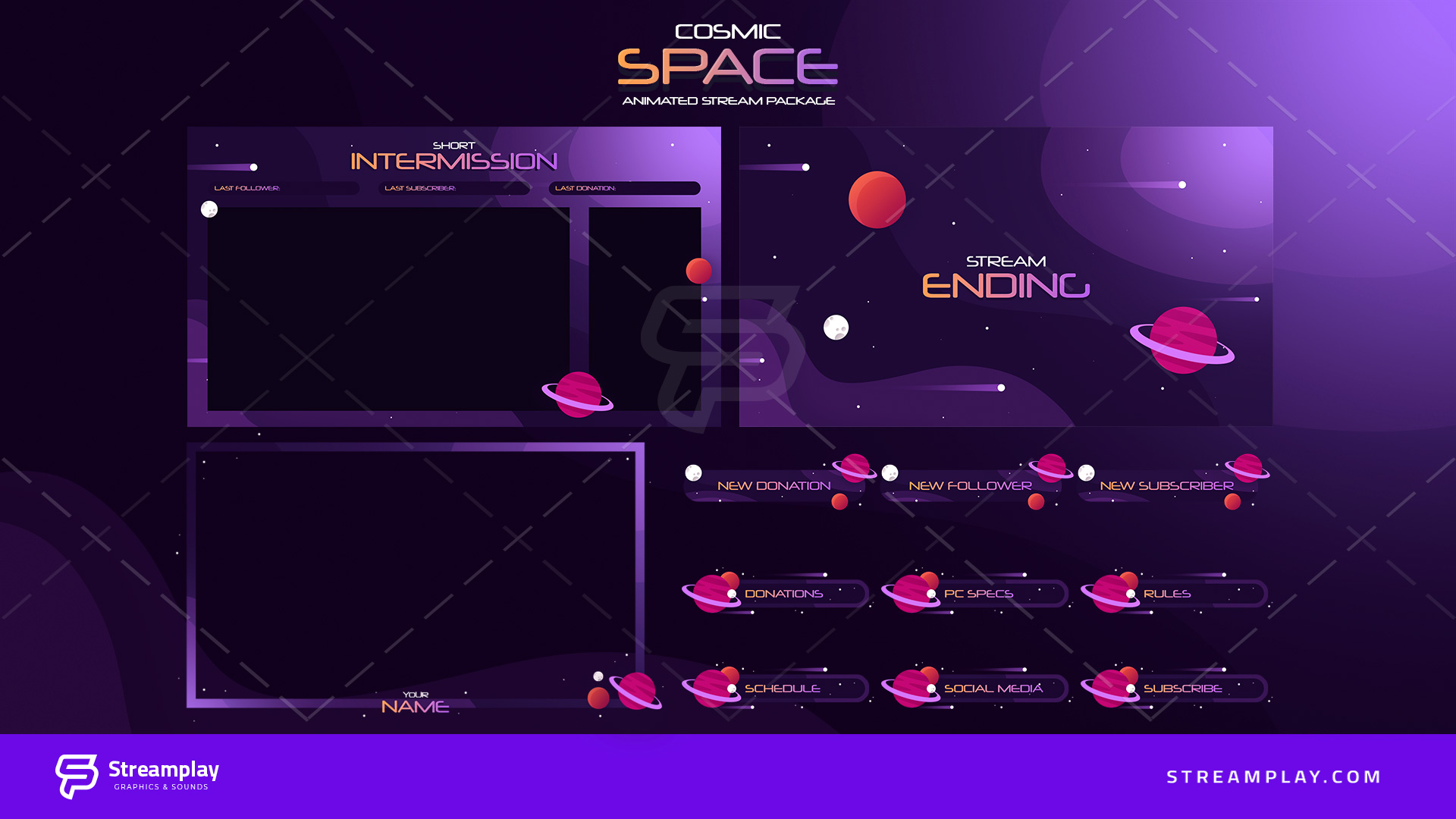Interface-01 Animated Stream Overlay Pack Overlays -  in 2023