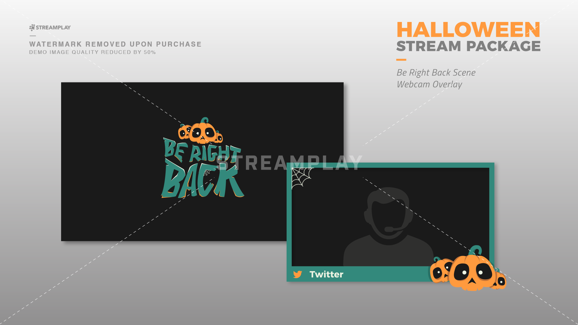Twitch Halloween webcam overlay package