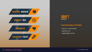 preview of the orange and blue drift twitch panels