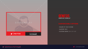 genesis twitch cam overlay in red