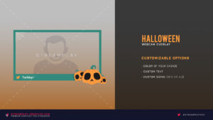 halloween stream webcam overlay with pumpkins and spider web