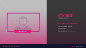 pink twitch webcam overlay neon pulse
