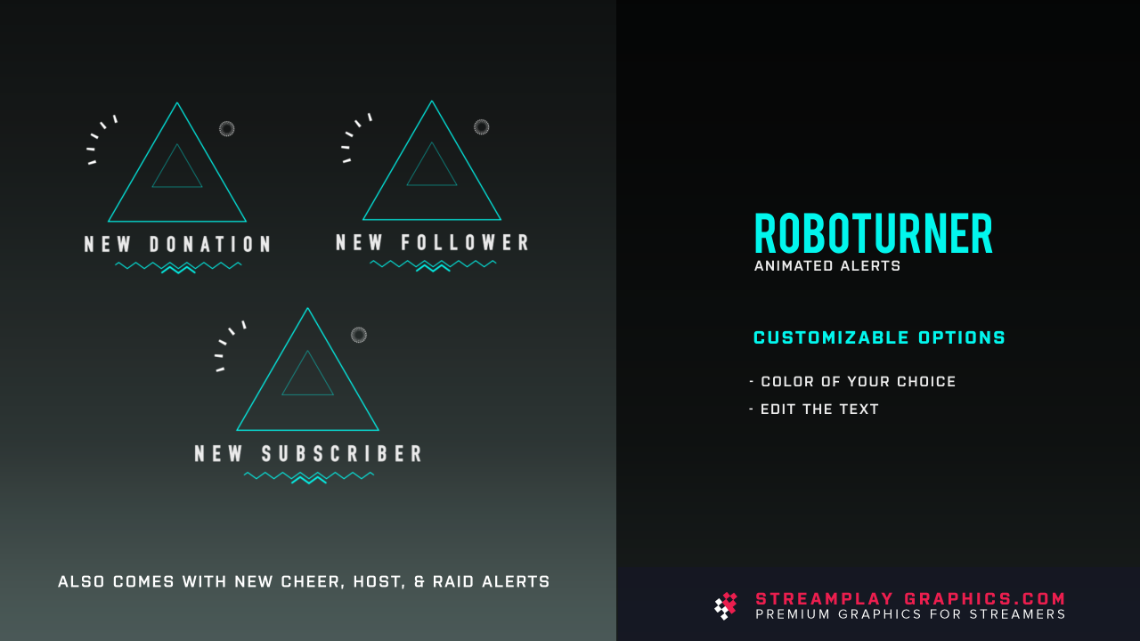 Roboturner Animated Alerts Streamplay Graphics