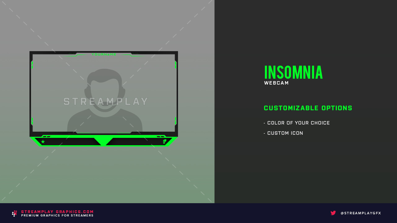 green and black webcam overlay
