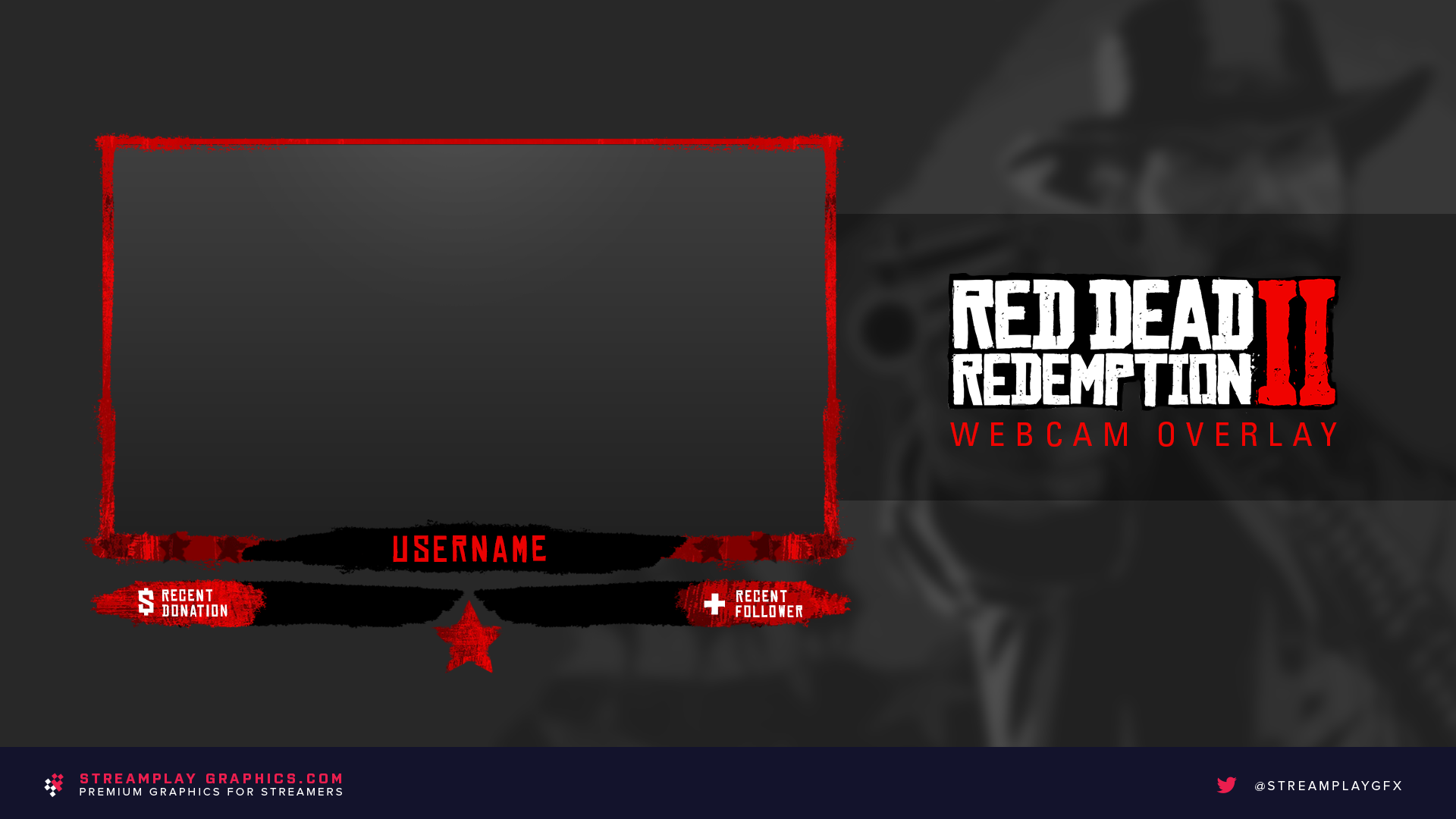 red dead redemption themed webcam overlay