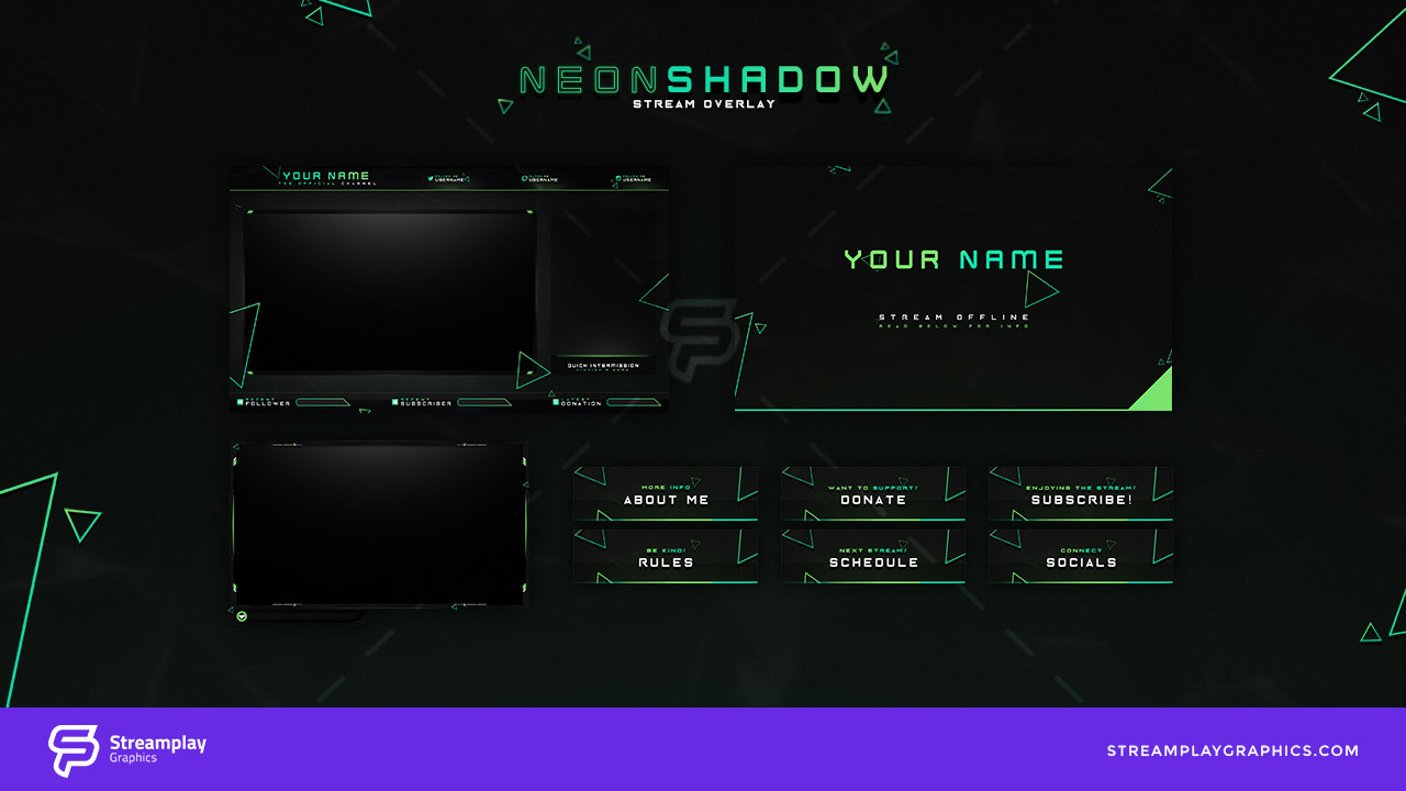 neon shadow twitch stream package