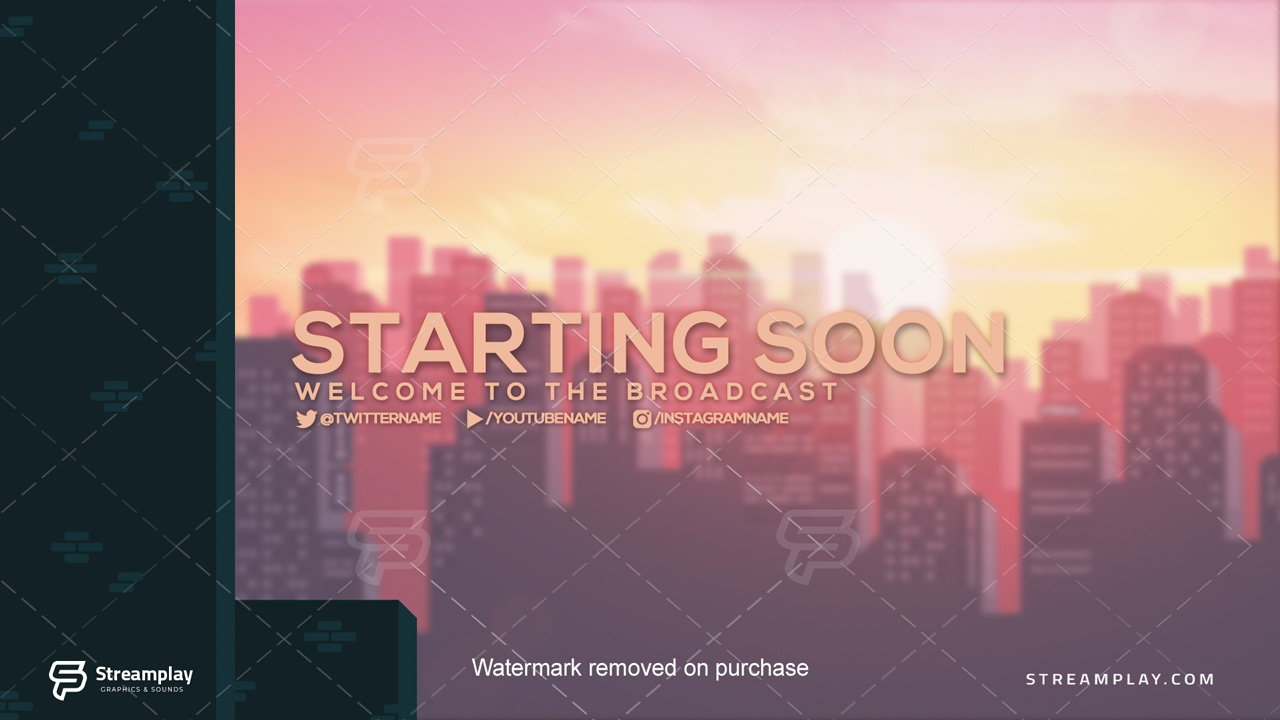 city starting soon banner twitch overlays