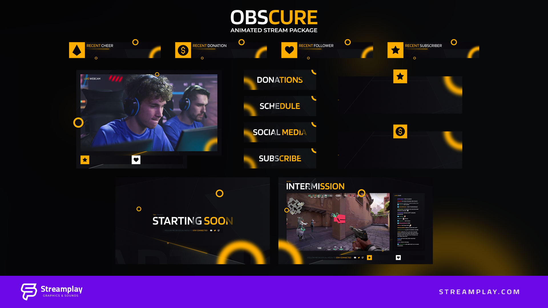 Obscure Animated Stream Package Streamplay Graphics